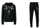 FesFas Cross-print Hoodie Set | Black