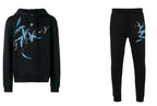 FesFas Feathers-print Hoodie Set | Black