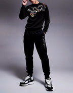 FesFas Snake-print Sweatshirt Set | Black