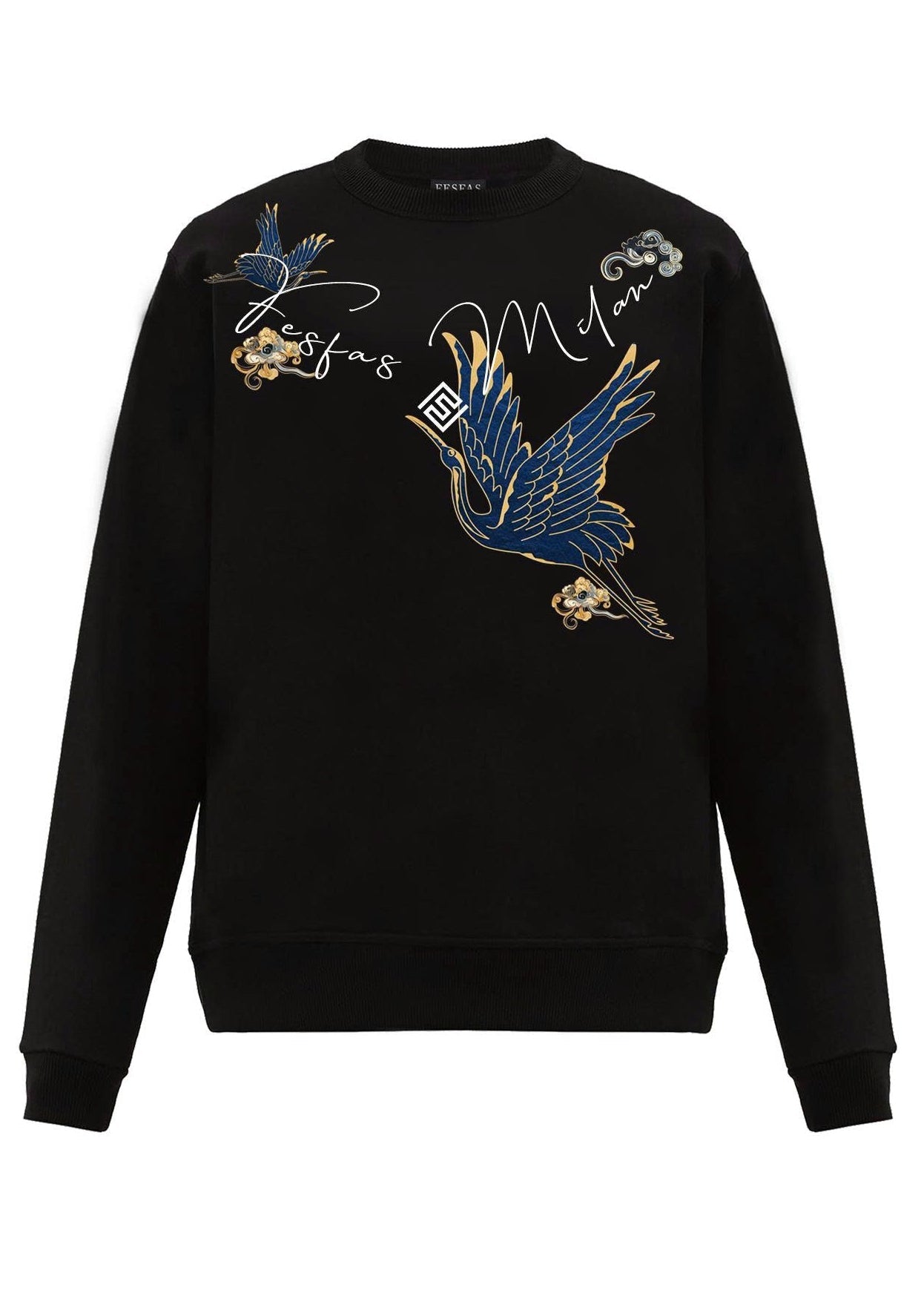 FesFas crane-print Sweatshirt | Black