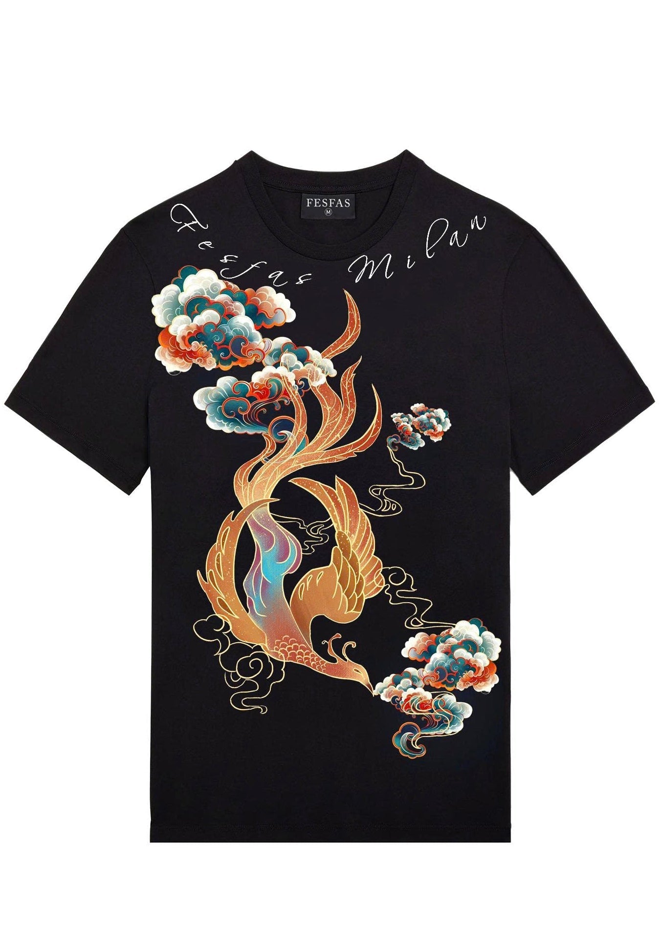 FesFas cloud phoenix-print T-shirt | Black