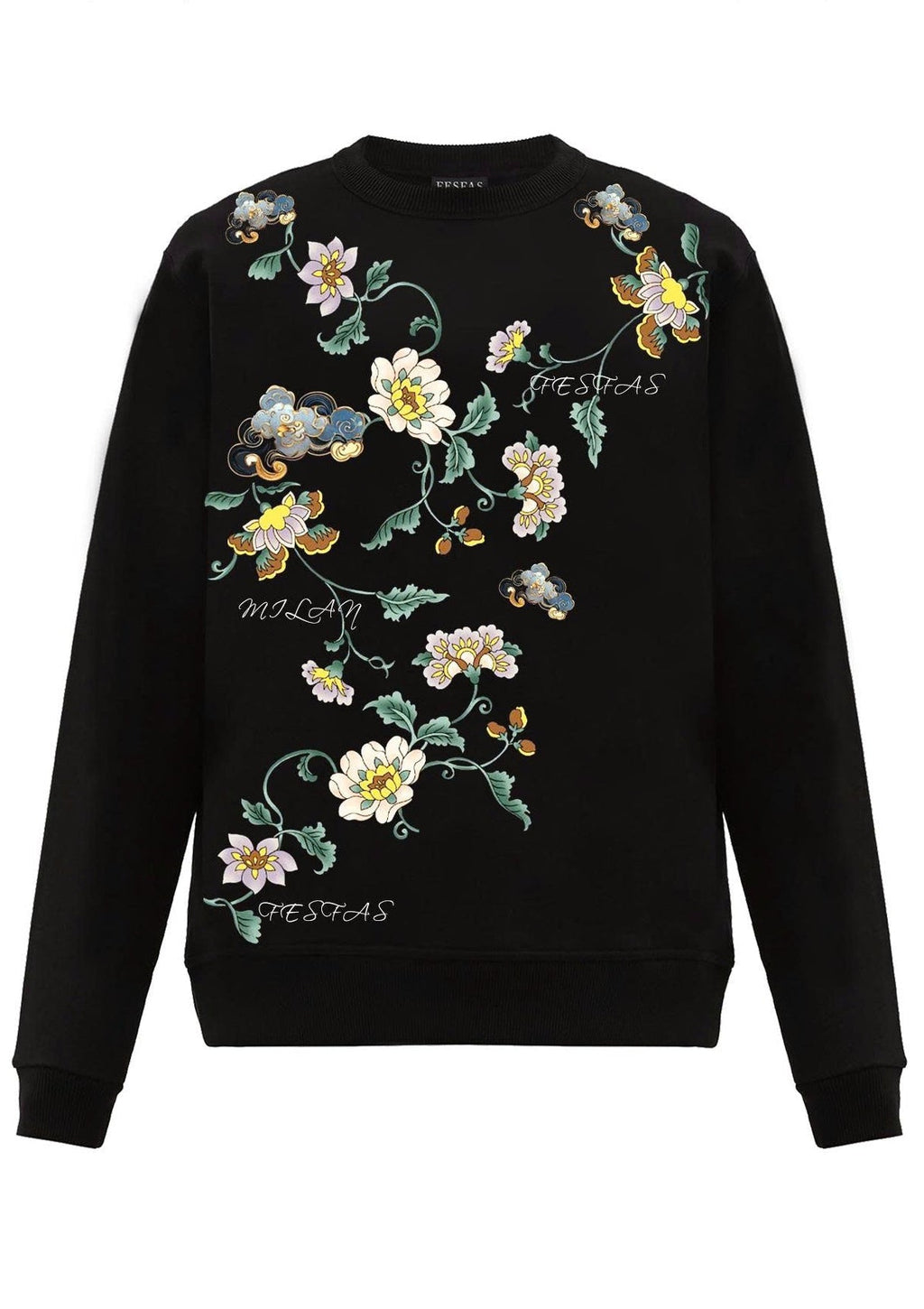 FesFas Flower-print Sweatshirt | Black