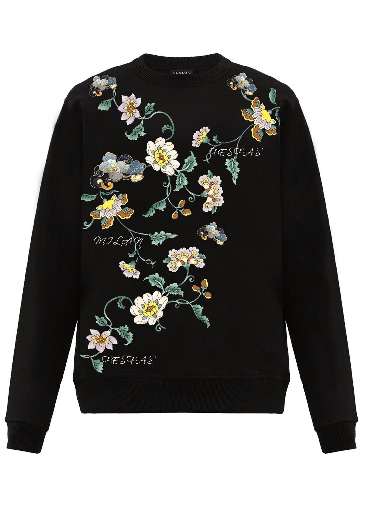 FesFas Flower-print Sweatshirt | Black