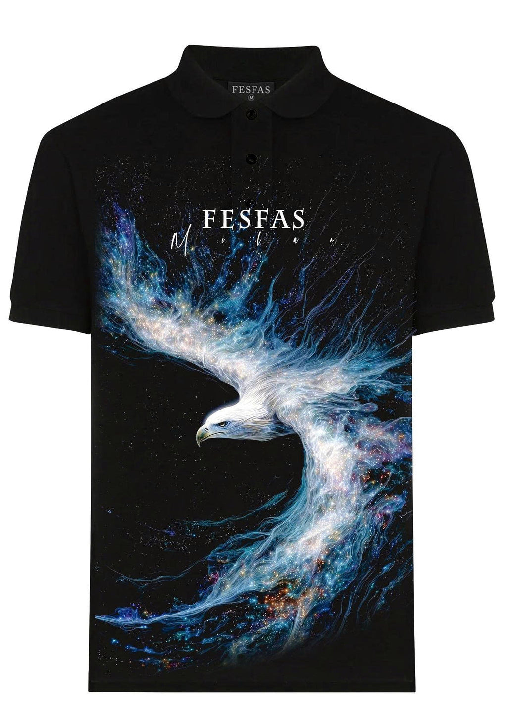 FesFas blue eagle-print Polo Shirt | Black