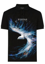 FesFas blue eagle-print Polo Shirt | Black