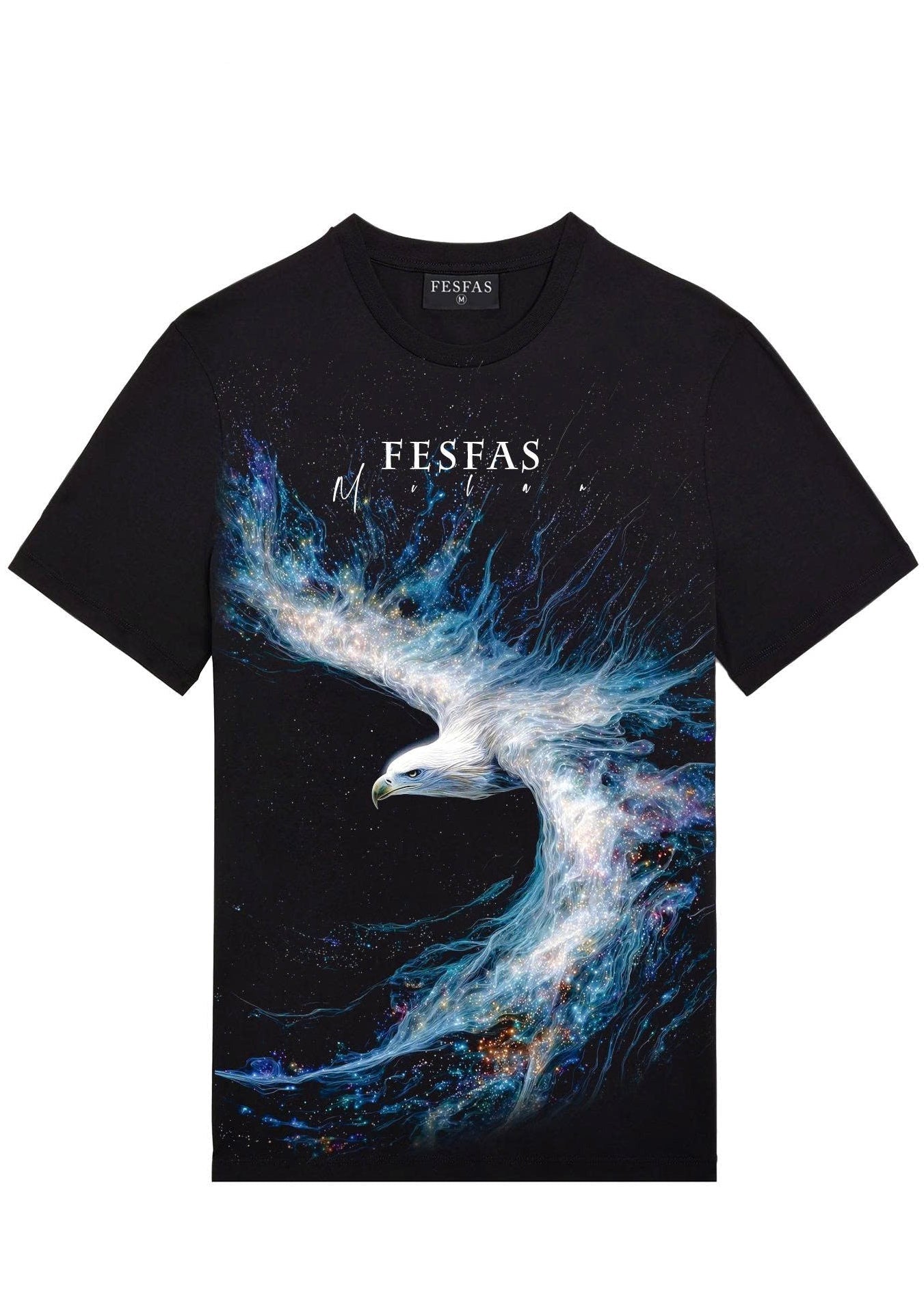 FesFas blue eagle-print T-shirt | Black