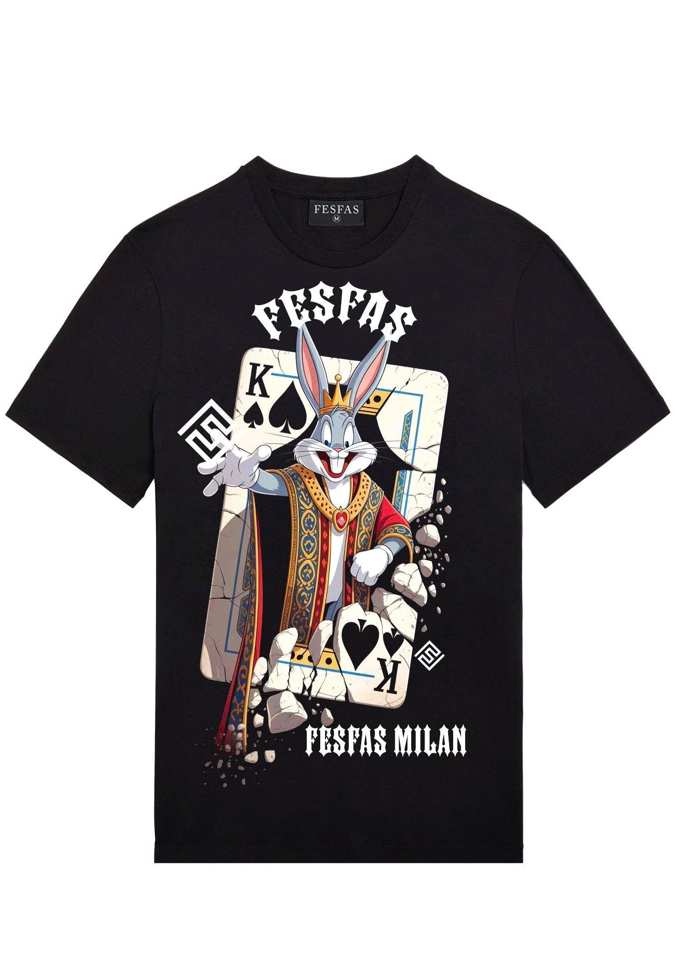 FesFas bunny-print T-shirt | Black