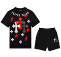 FesFas cross-print T-shirt Set | Black | Men