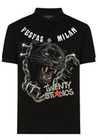 FesFas chains panther-print Polo Shirt | Black