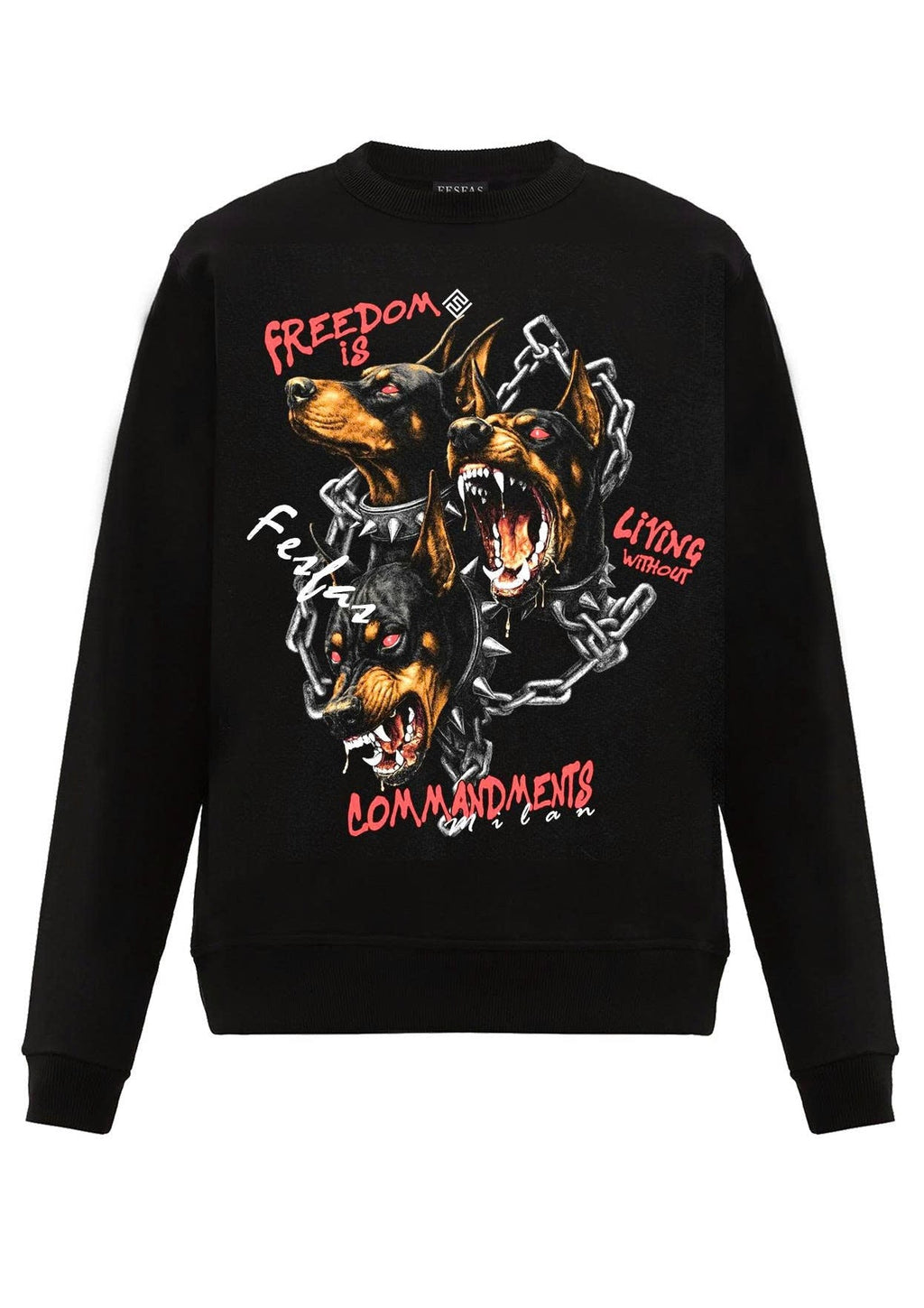 FesFas cerberus-print Sweatshirt | Black