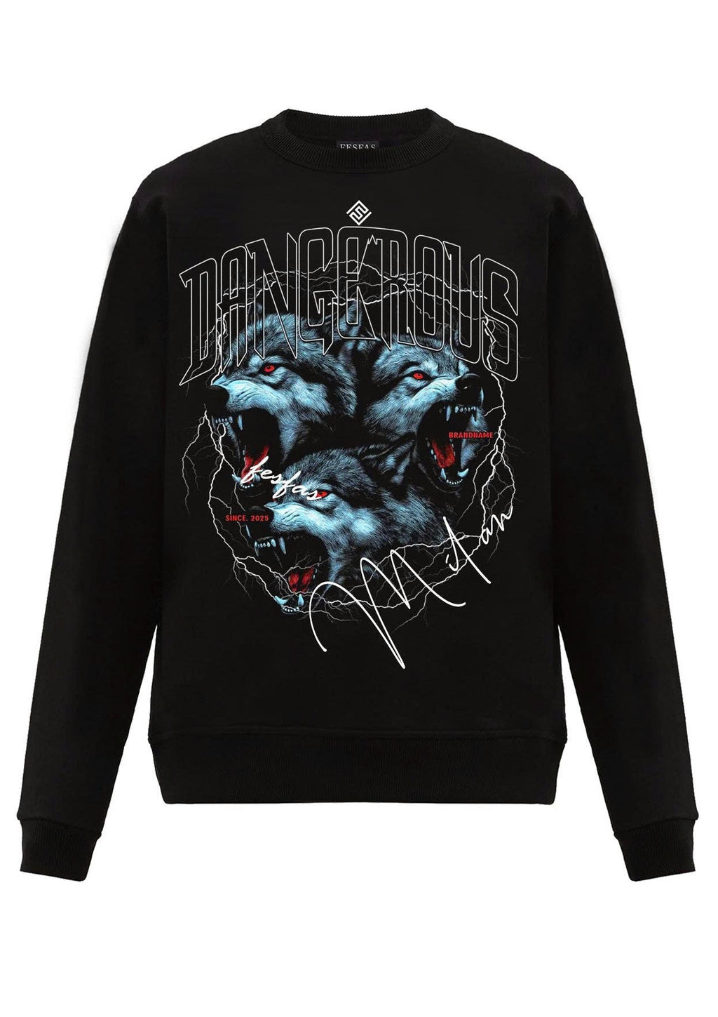 FesFas wolves-print Sweatshirt | Black