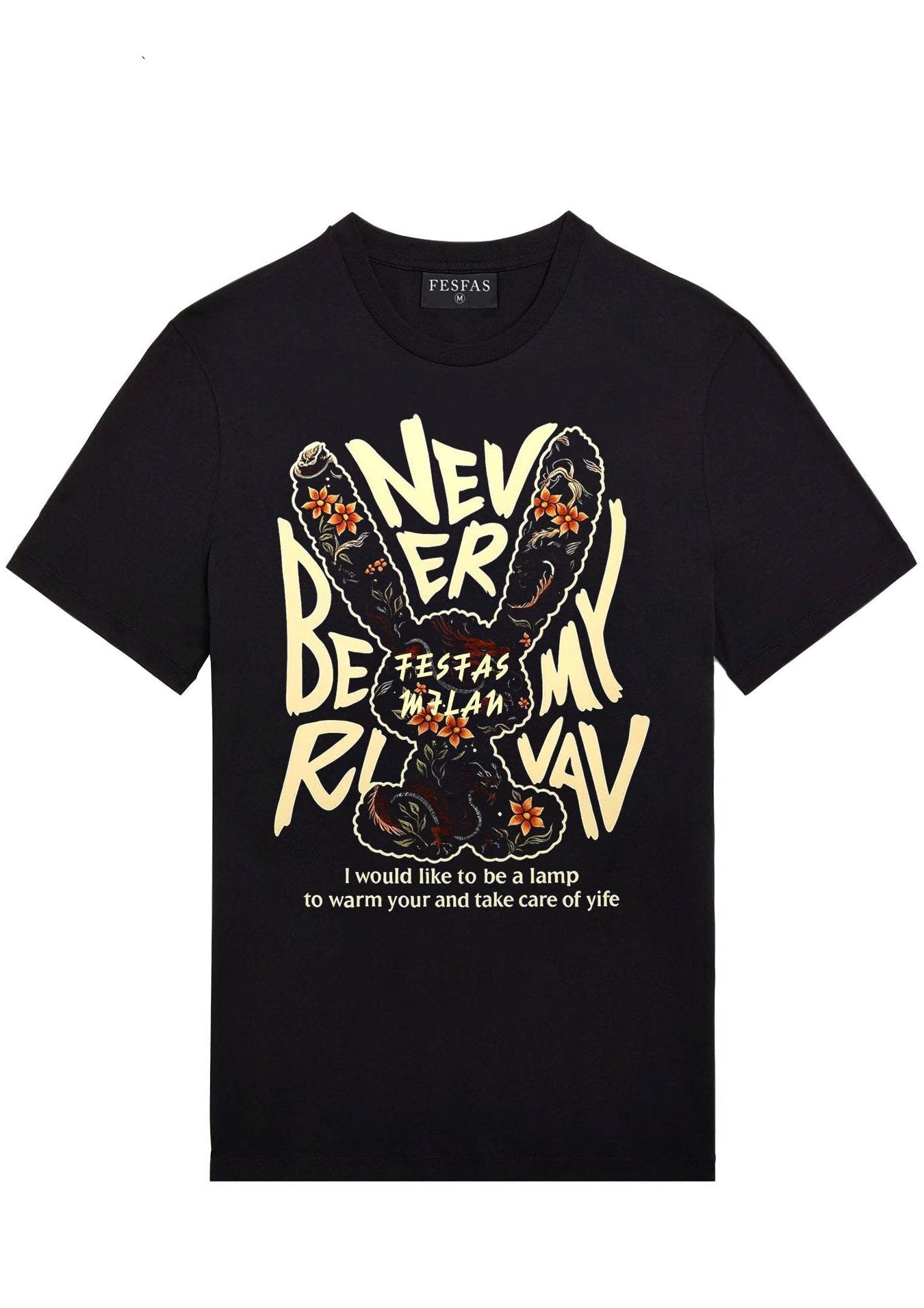 FesFas bunny-print T-shirt | Black | Men