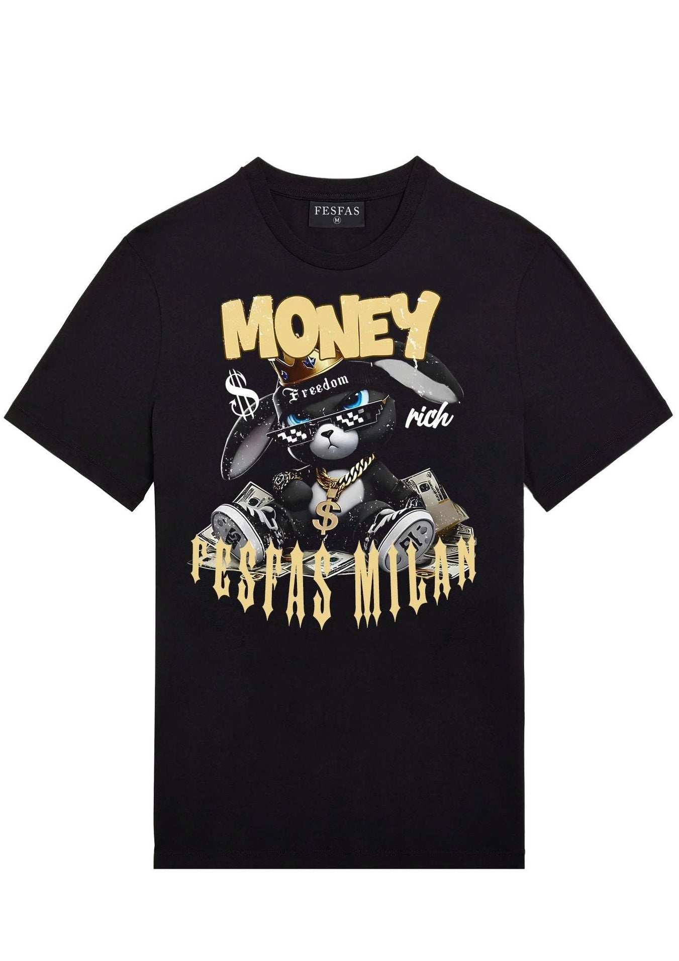 FesFas rabbit-print T-shirt | Black