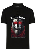 FesFas horses-print Polo Shirt | Black