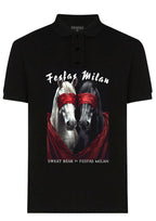 FesFas horses-print Polo Shirt | Black