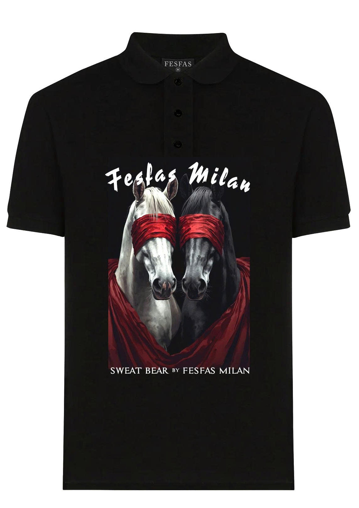 FesFas horses-print Polo Shirt | Black
