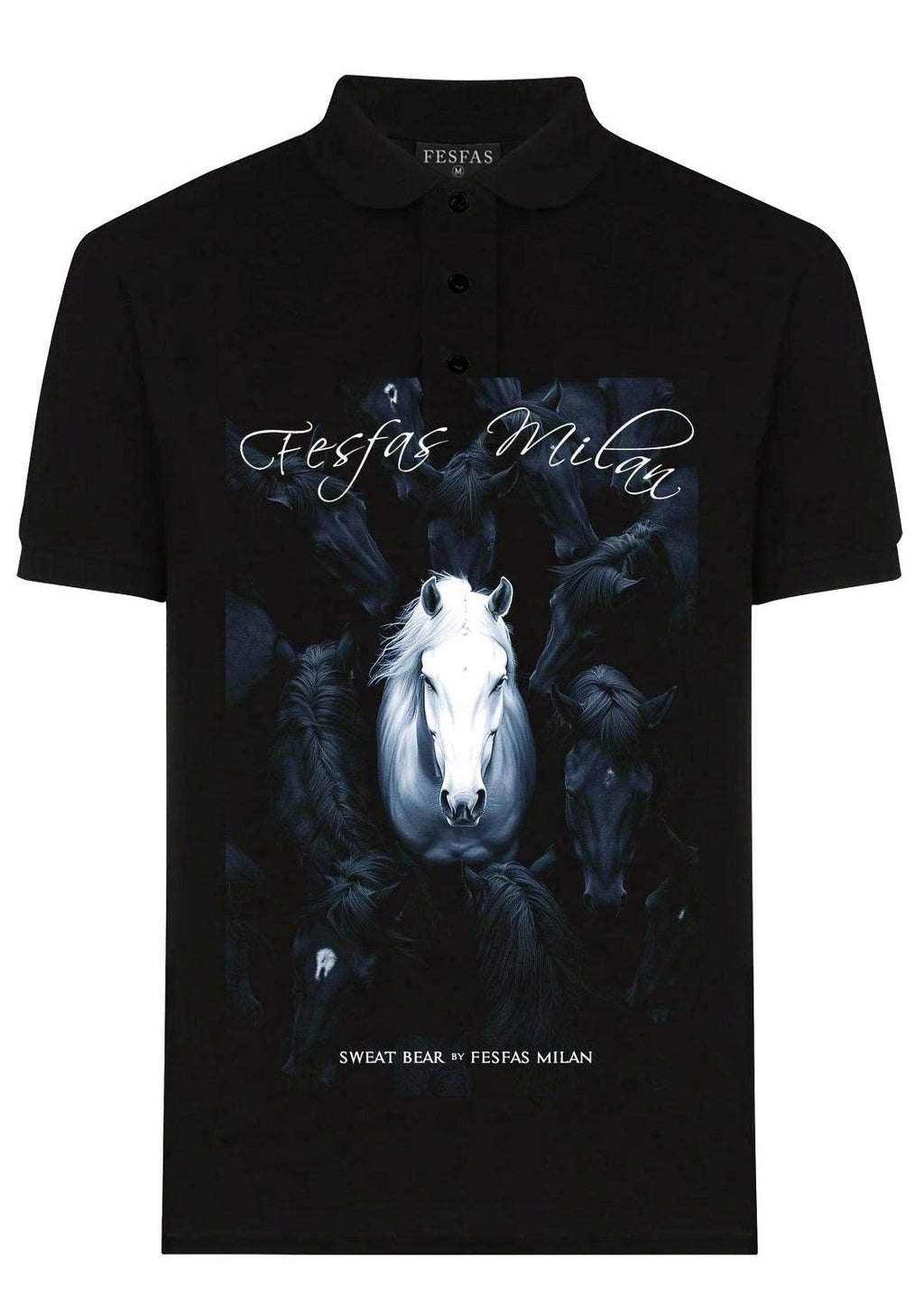 FesFas night horse-print Polo Shirt | Black