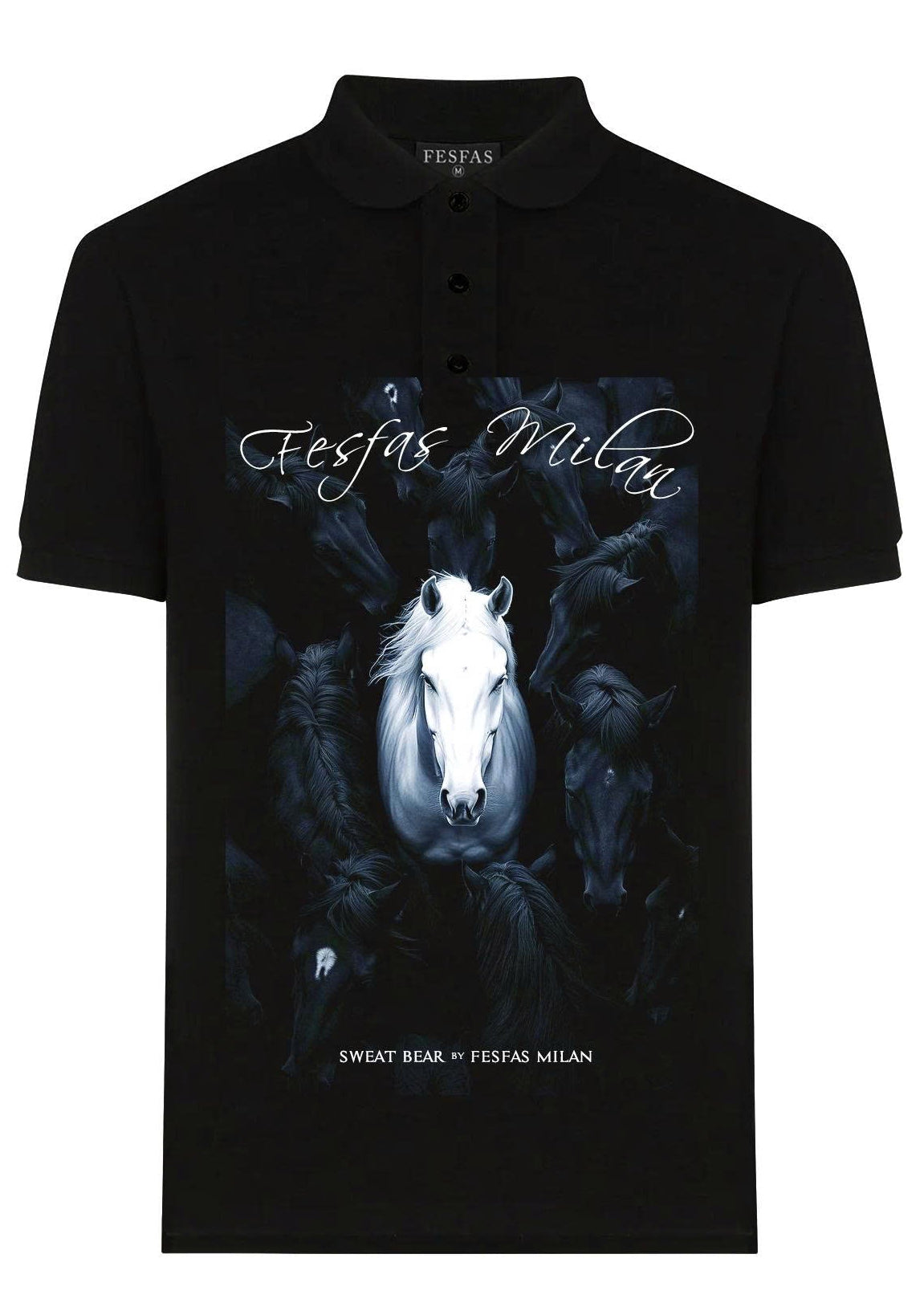FesFas night horse-print Polo Shirt | Black