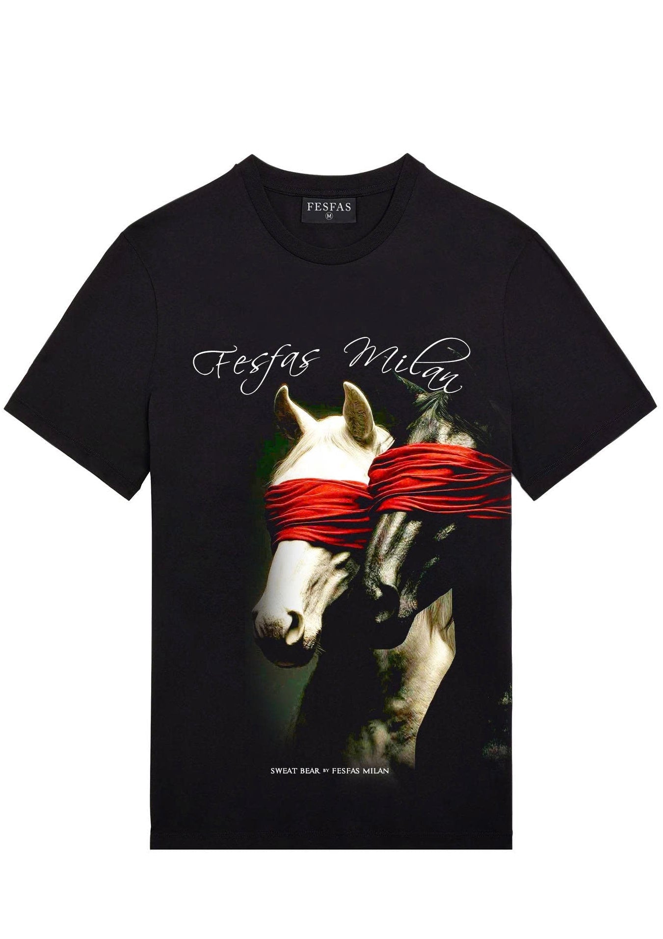 FesFas horses-print T-shirt | Black