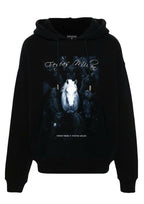 FesFas night horse-print Hoodie | Black