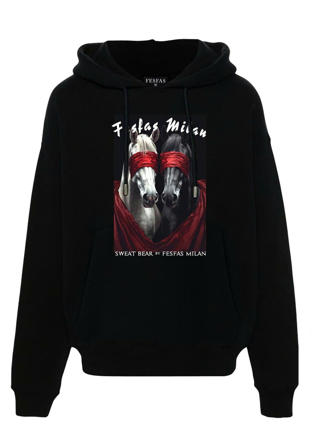 FesFas horse-print Hoodie | Black