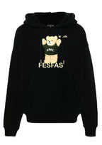 FesFas cute bear-print Hoodie | Black
