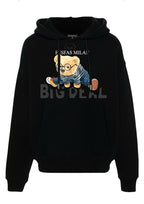 FesFas striped bear-print Hoodie | Black