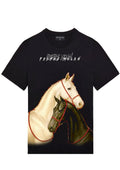 FesFas horses-print T-shirt | Black