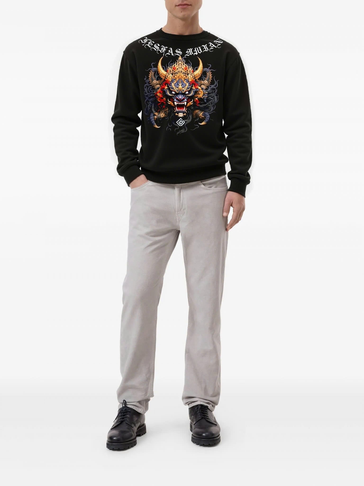FesFas dragon-print Sweatshirt | Black