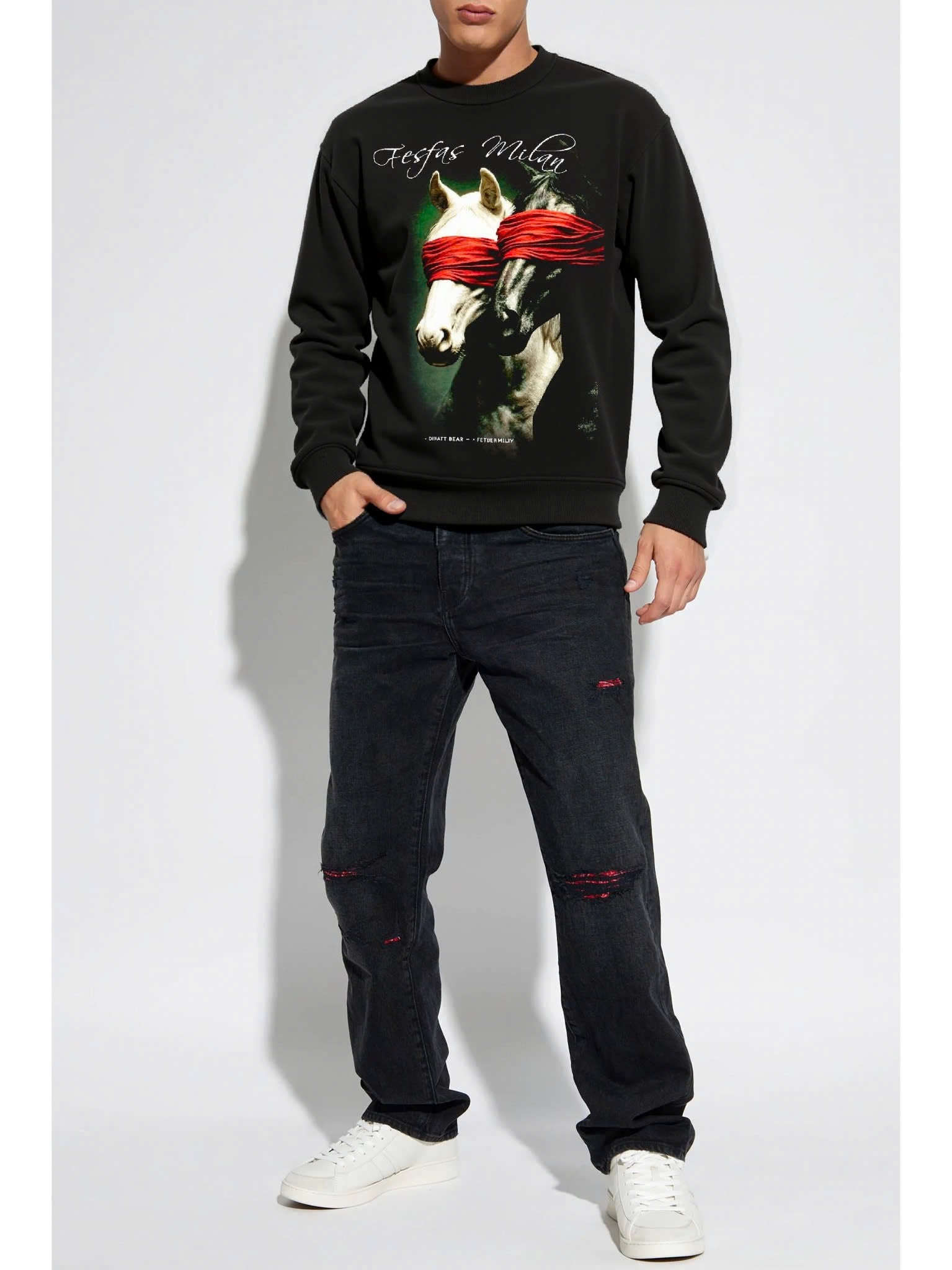 FesFas horse-print Sweatshirt | Black | Men