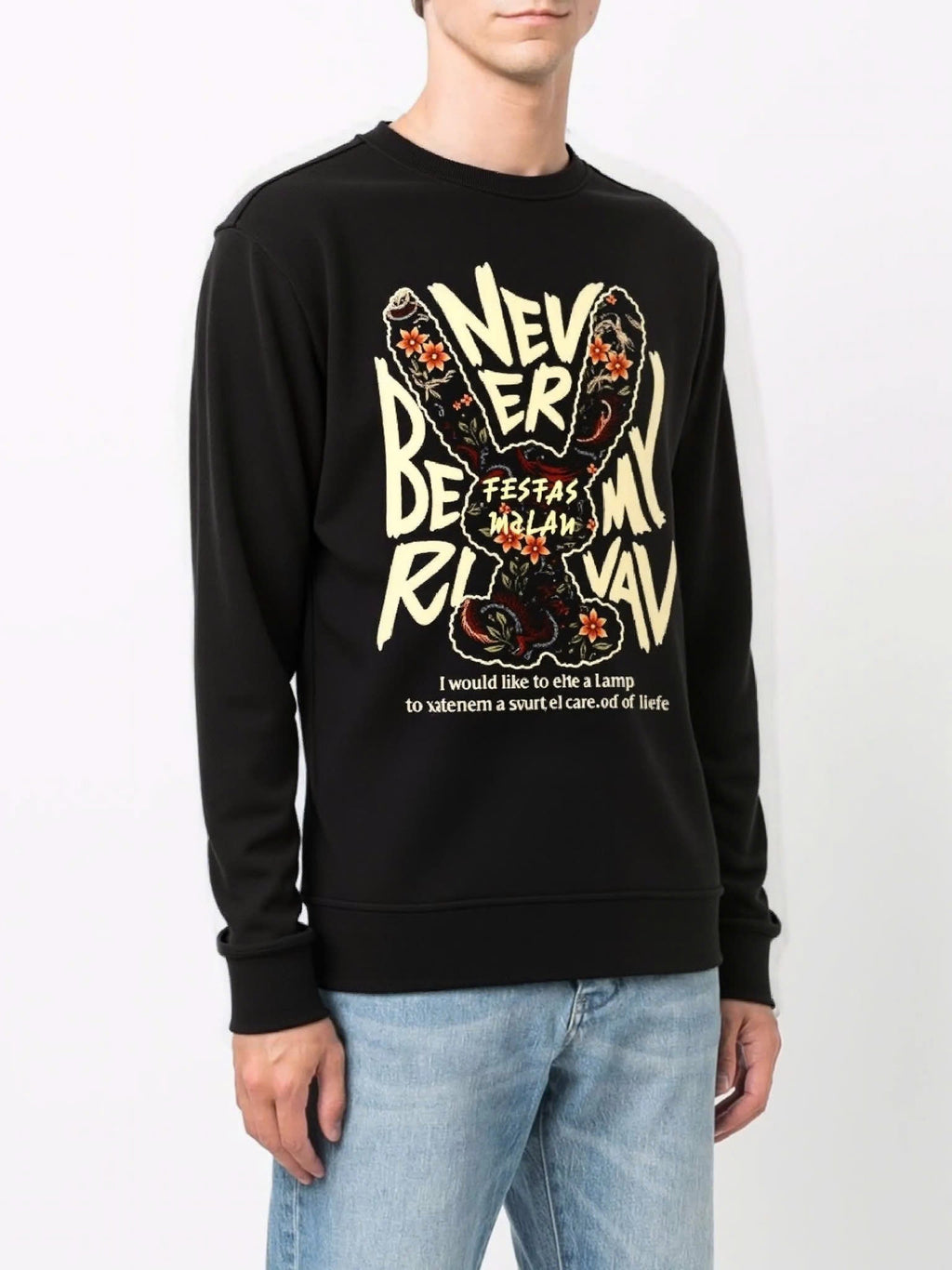 FesFas bunny-print Sweatshirt | Black