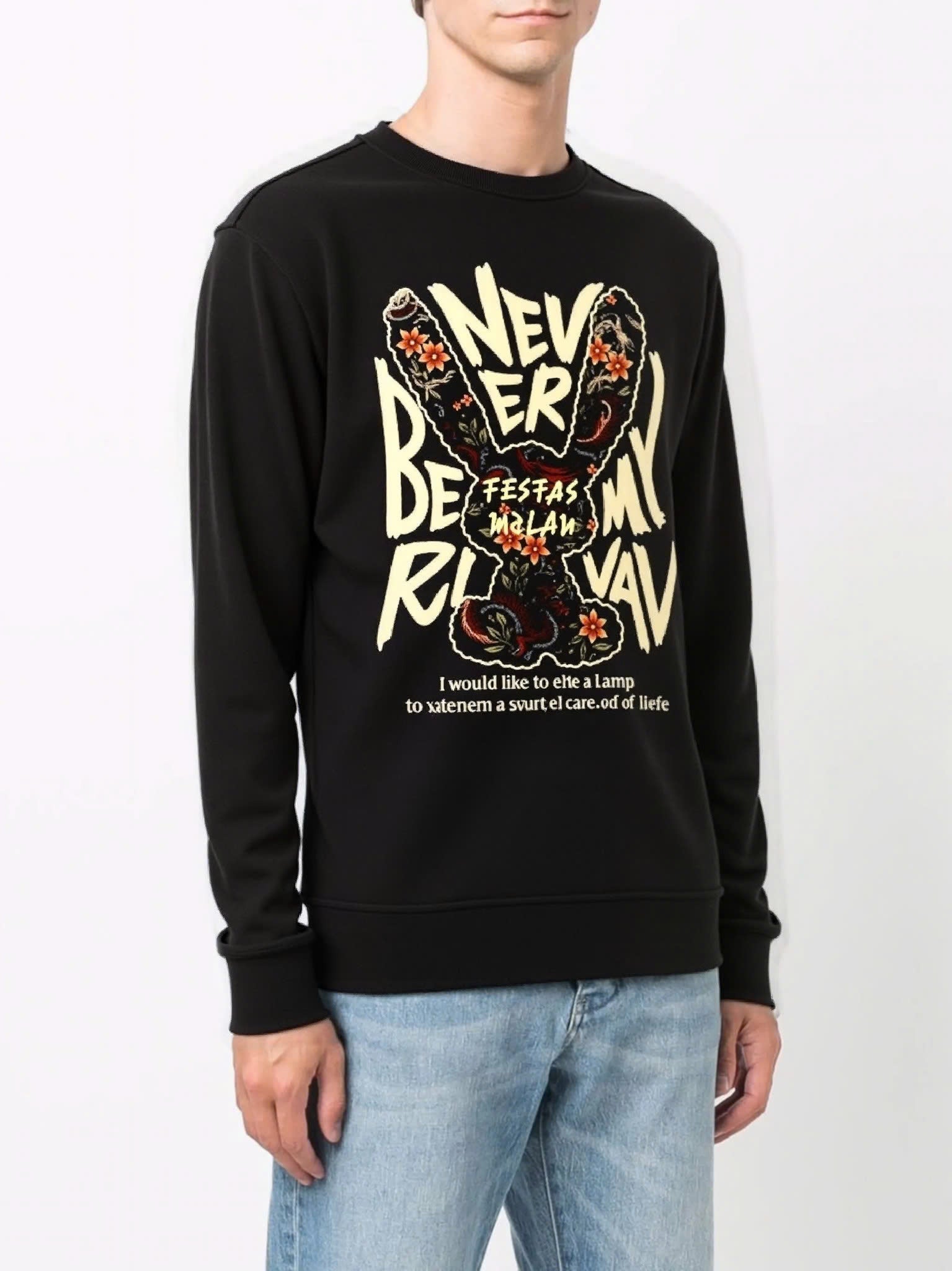 FesFas bunny-print Sweatshirt | Black