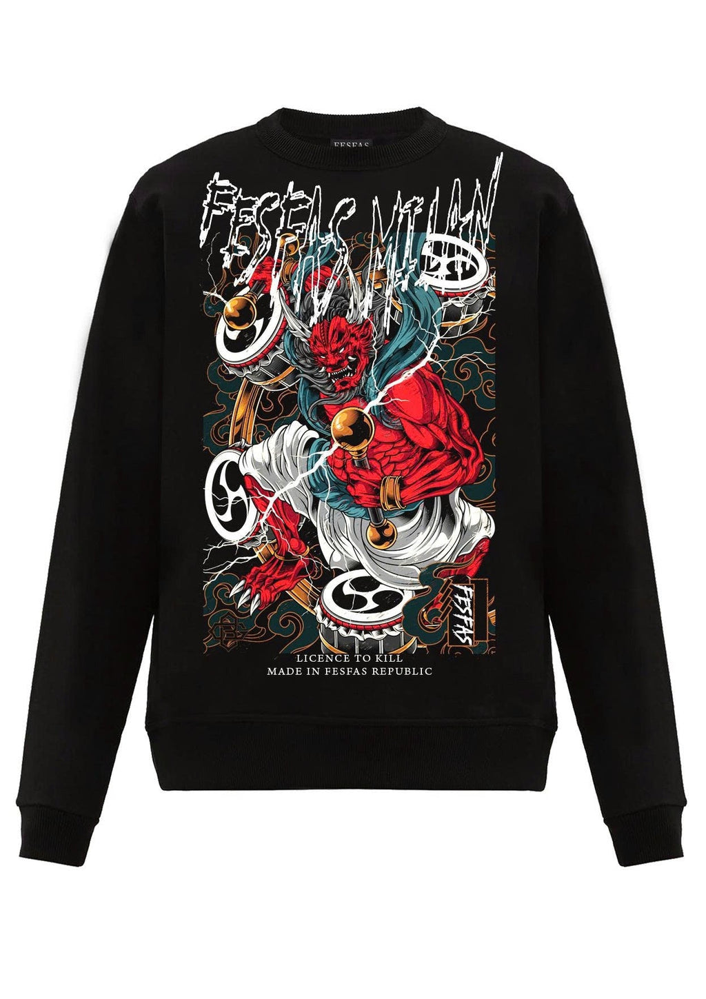 FesFas storm warrior-print Sweatshirt | Black