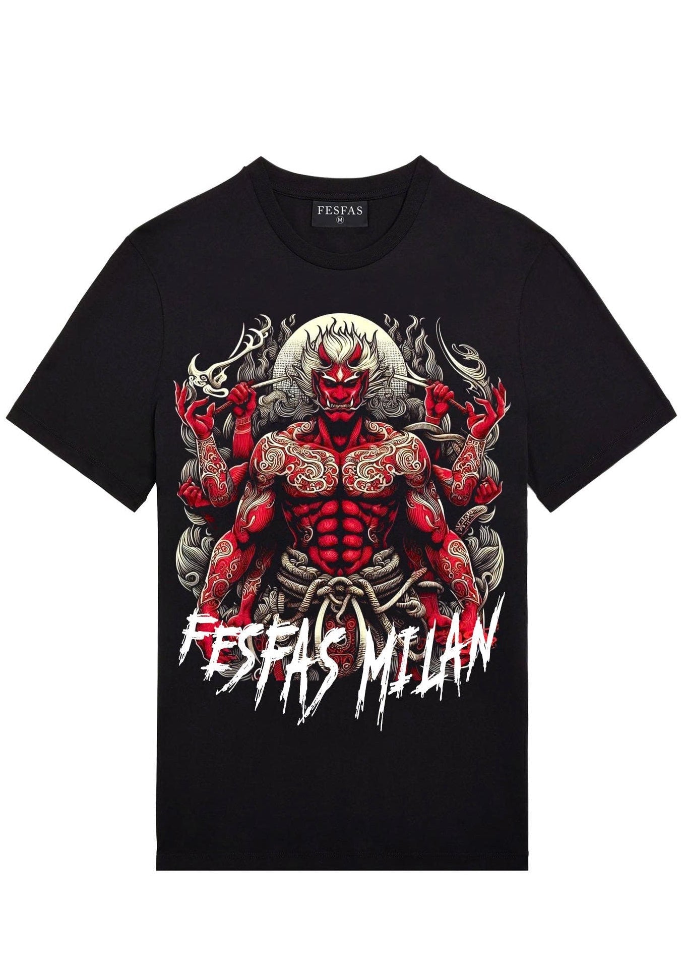 FesFas tattoos-print T-shirt | Black