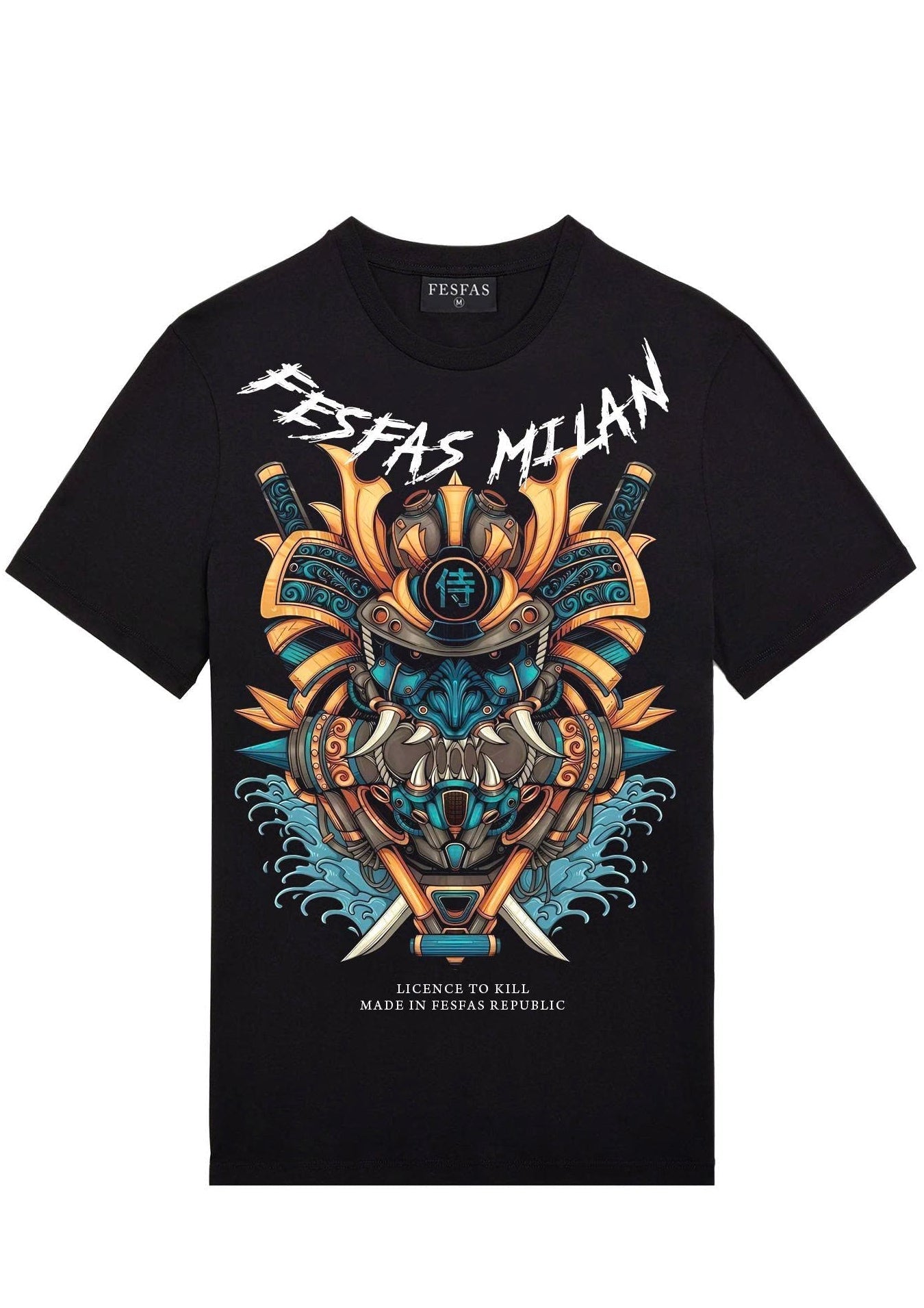 FesFas oni mask-print T-shirt | Black | Men
