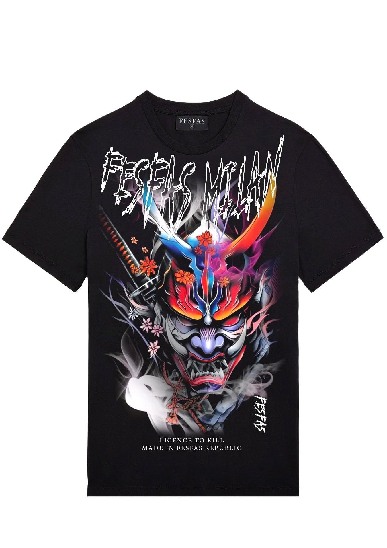 FesFas oni mask-print T-shirt | Black | Men