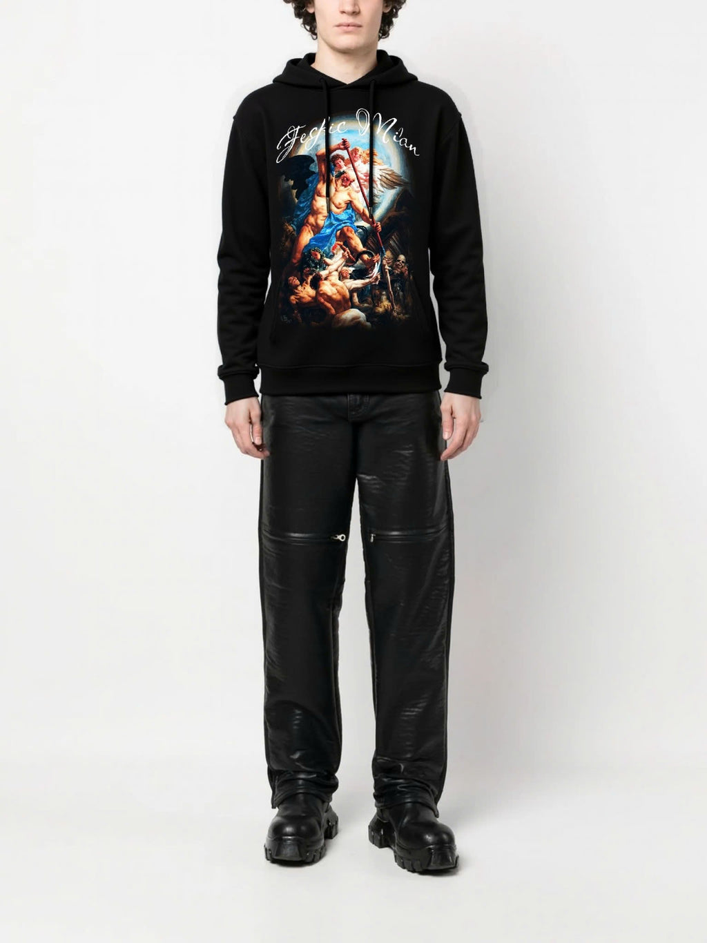 FesFas Angel-print Hoodie | Black