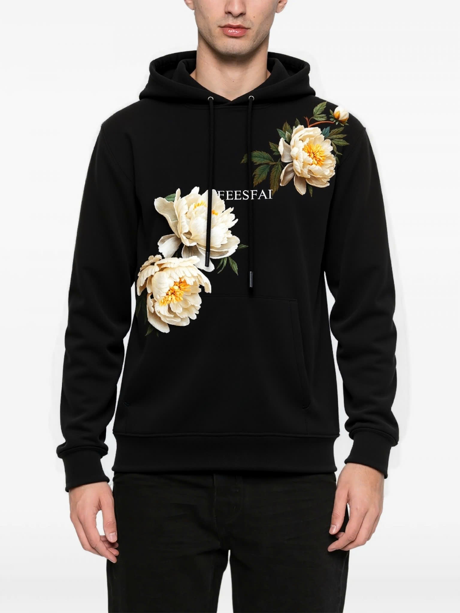 FesFas Flower-print Hoodie | Black