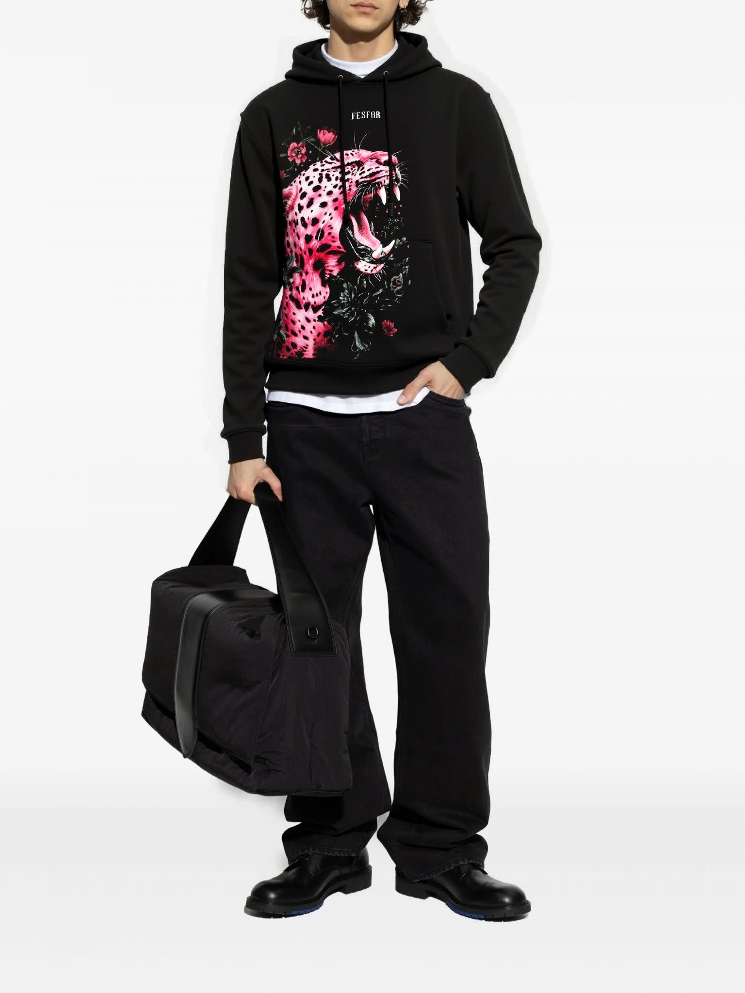 FesFas jaguar-print Hoodie | Black | Men