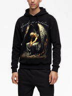 FesFas Fallen Angel-print Hoodie | Black