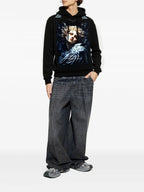 FesFas Angel-print Hoodie | Black