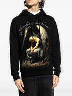 FesFas Fallen Angel-print Hoodie | Black