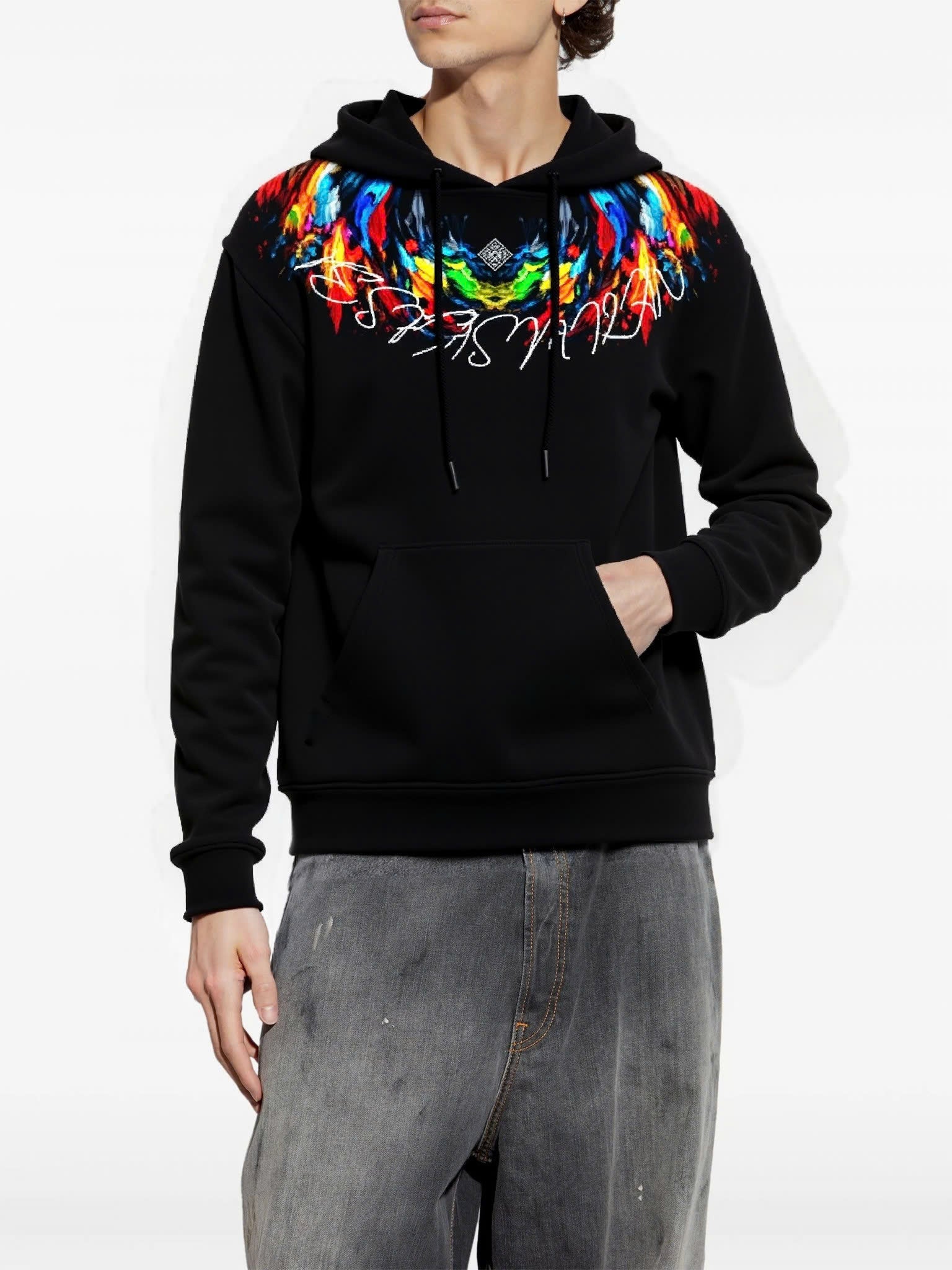 FesFas color-print Hoodie | Black