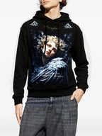 FesFas Angel-print Hoodie | Black