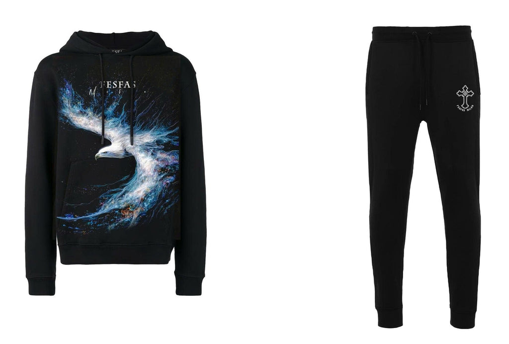 FesFas eagle-print Hoodie Set | Black
