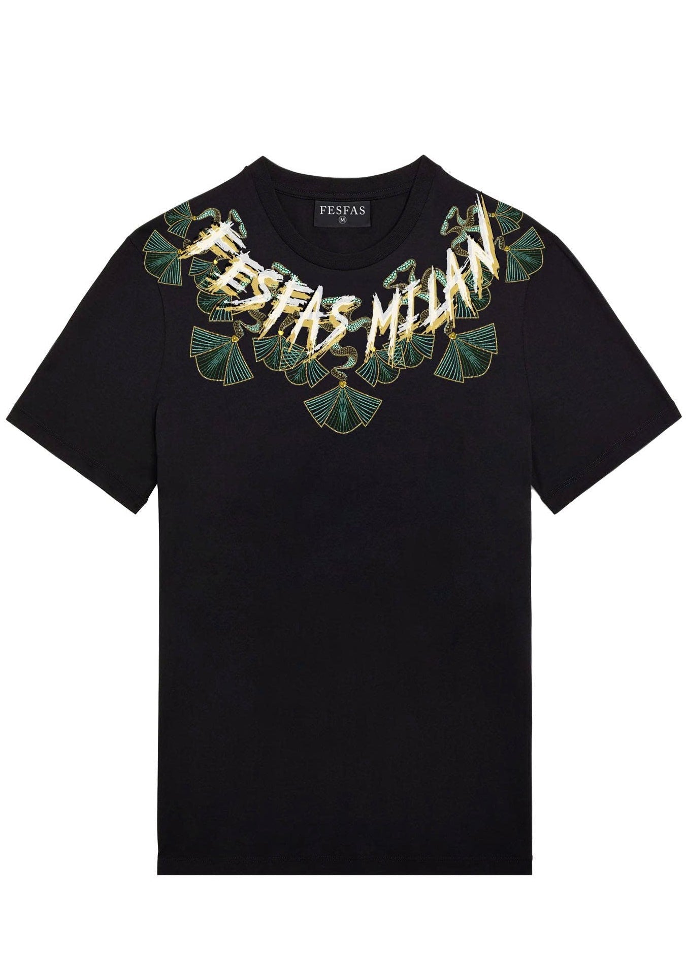 FesFas ginkgo leaves-print T-shirt | Black