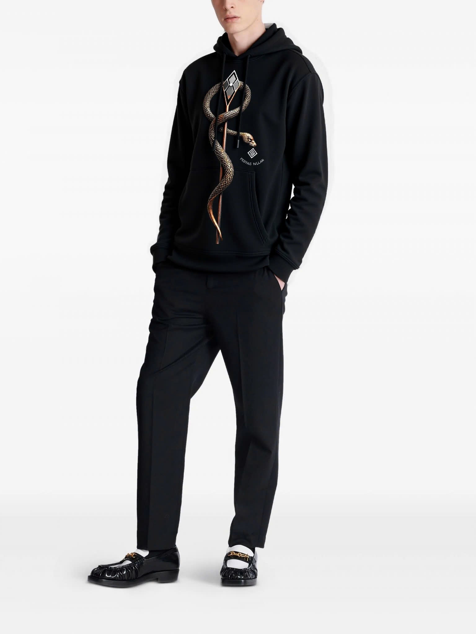FesFas snake-print Hoodie | Black