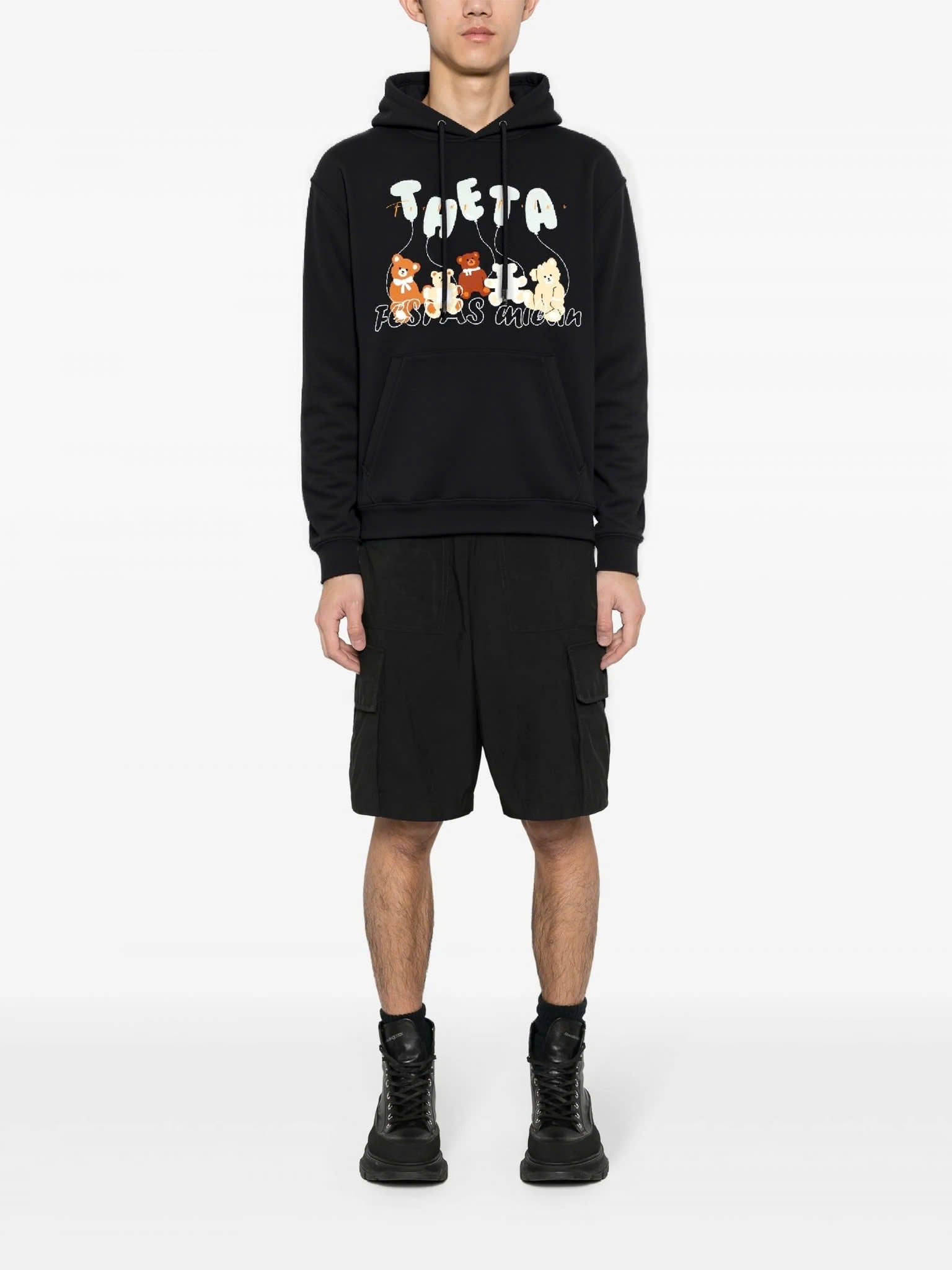 FesFas teddy bear-print Hoodie | Black