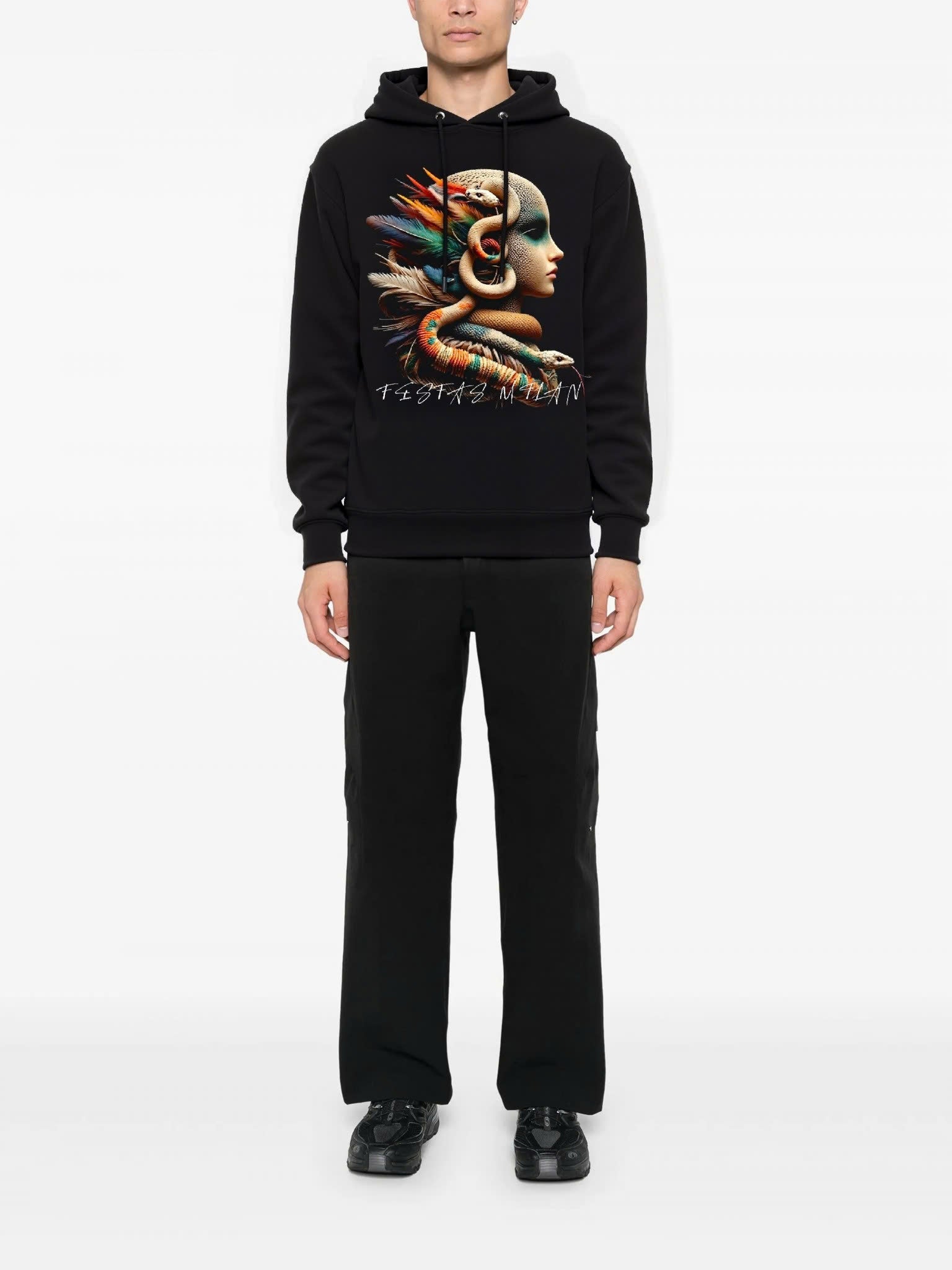 FesFas snake-print Hoodie | Black
