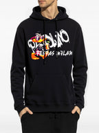 FesFas duck-print Hoodie | Black